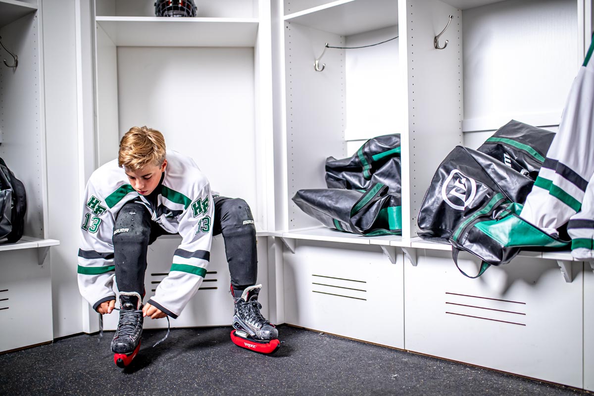 Kid in dressing room